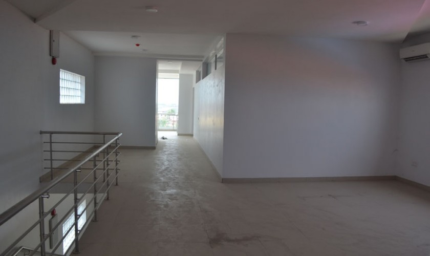 open plan office with warehouse