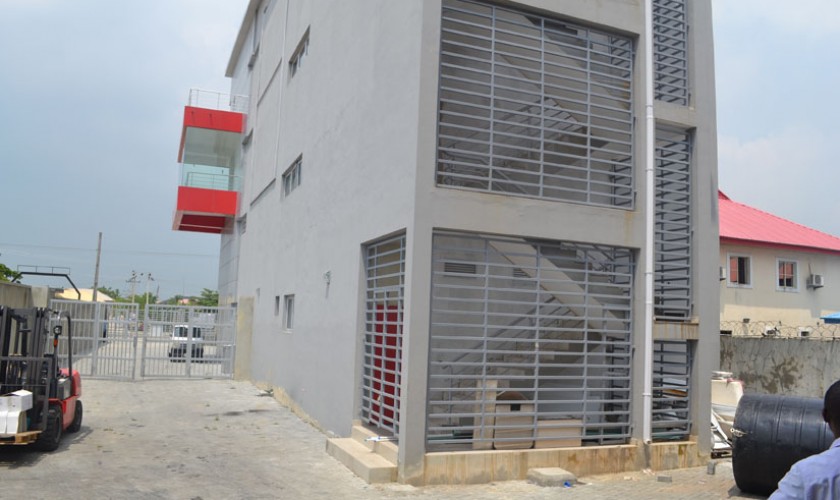open plan office with warehouse